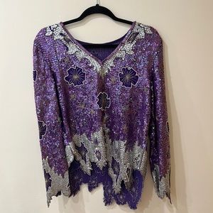 Matching Sequin Shirt and Skirt Set